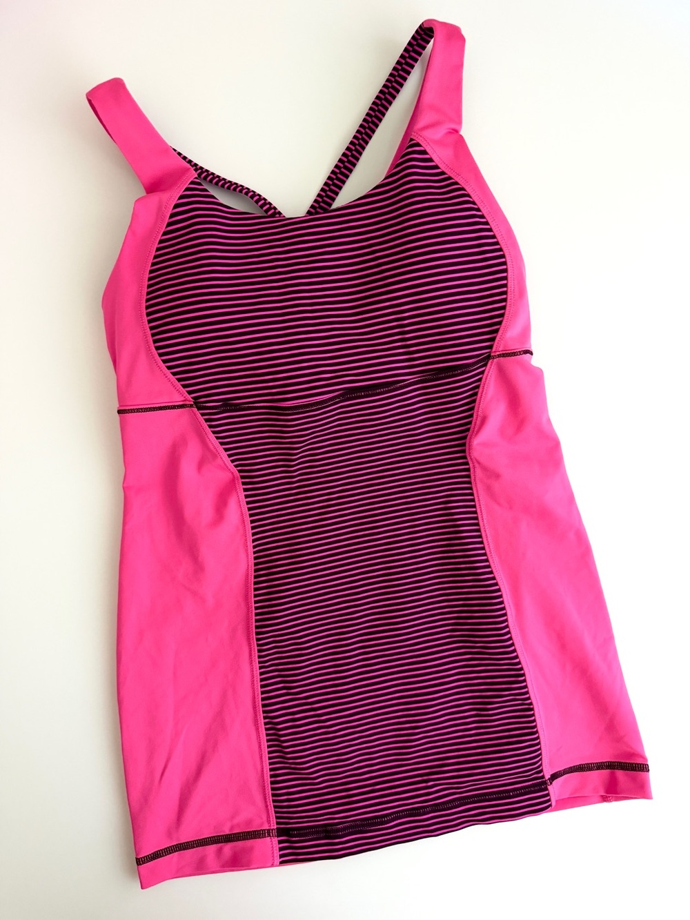EUC Lululemon Pink & Purple Stripe Padded Tank